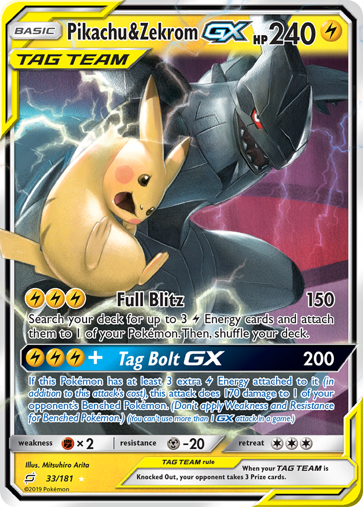 Pikachu & Zekrom GX (33/181) [Sun & Moon: Team Up] | Arkham Games and Comics