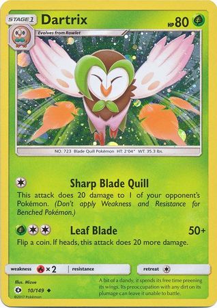 Dartrix (10/149) (Cosmos Holo) [Sun & Moon: Base Set] | Arkham Games and Comics