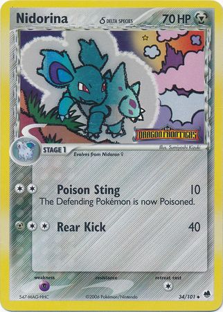 Nidorina (34/101) (Delta Species) (Stamped) [EX: Dragon Frontiers] | Arkham Games and Comics