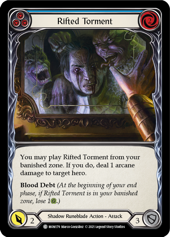 Rifted Torment (Blue) [MON179-RF] (Monarch)  1st Edition Rainbow Foil | Arkham Games and Comics