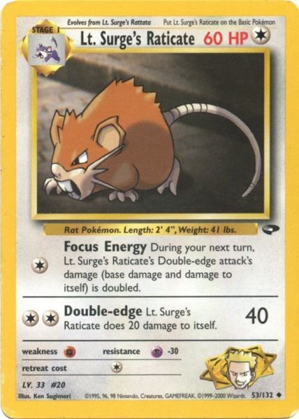 Lt. Surge's Raticate (53/132) [Gym Challenge Unlimited] | Arkham Games and Comics