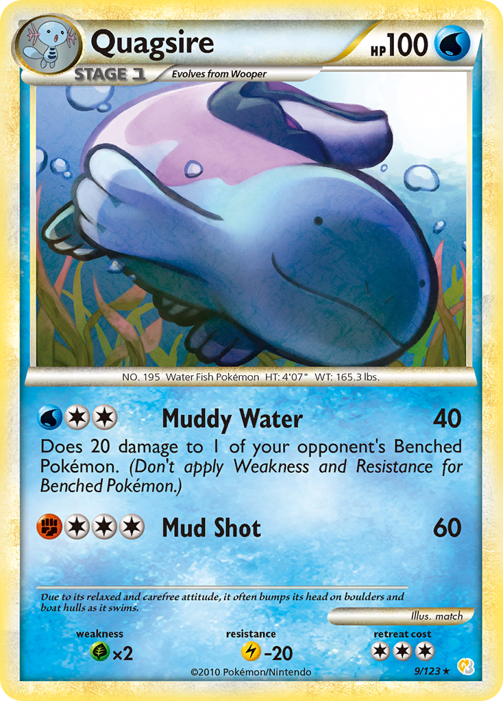 Quagsire (9/123) [HeartGold & SoulSilver: Base Set] | Arkham Games and Comics