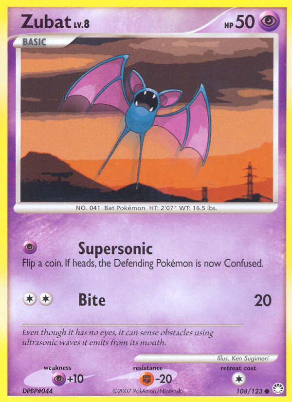 Zubat (108/123) [Diamond & Pearl: Mysterious Treasures] | Arkham Games and Comics