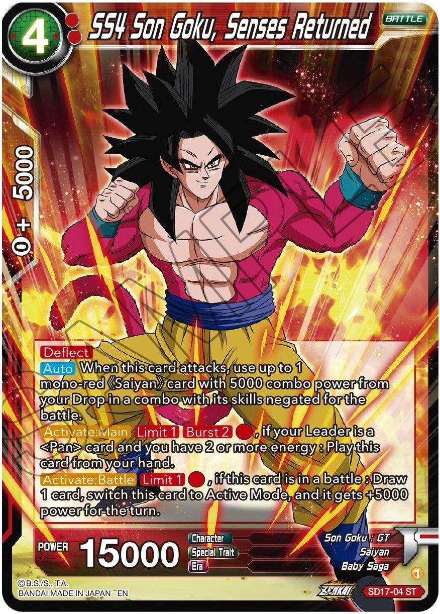 SS4 Son Goku, Senses Returned (SD17-04) [Dawn of the Z-Legends] | Arkham Games and Comics