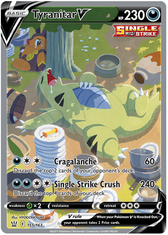 Tyranitar V (155/163) [Sword & Shield: Battle Styles] | Arkham Games and Comics