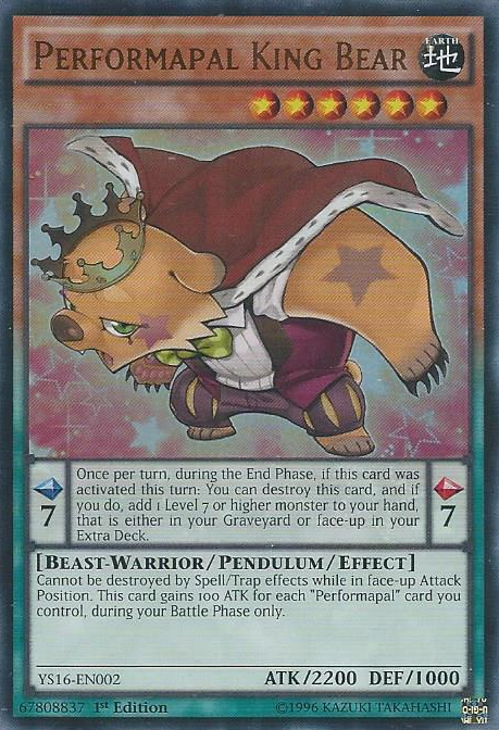 Performapal King Bear [YS16-EN002] Ultra Rare | Arkham Games and Comics