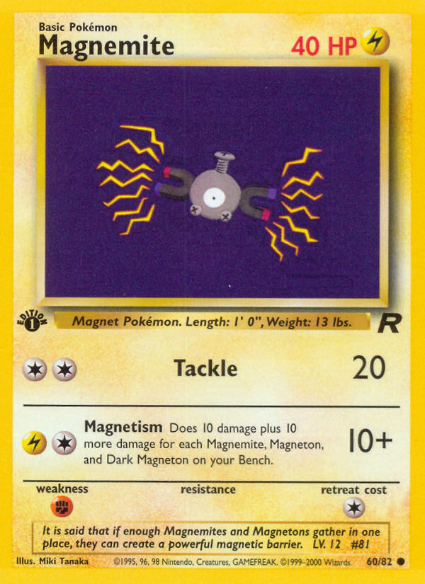 Magnemite (60/82) [Team Rocket 1st Edition] | Arkham Games and Comics