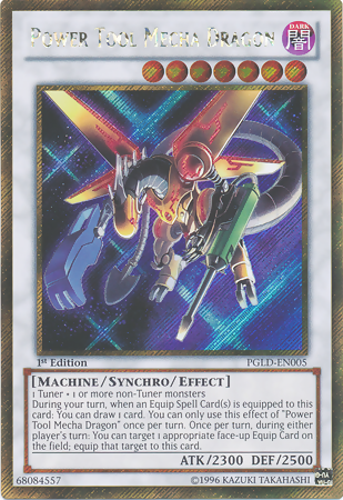 Power Tool Mecha Dragon [PGLD-EN005] Gold Secret Rare | Arkham Games and Comics