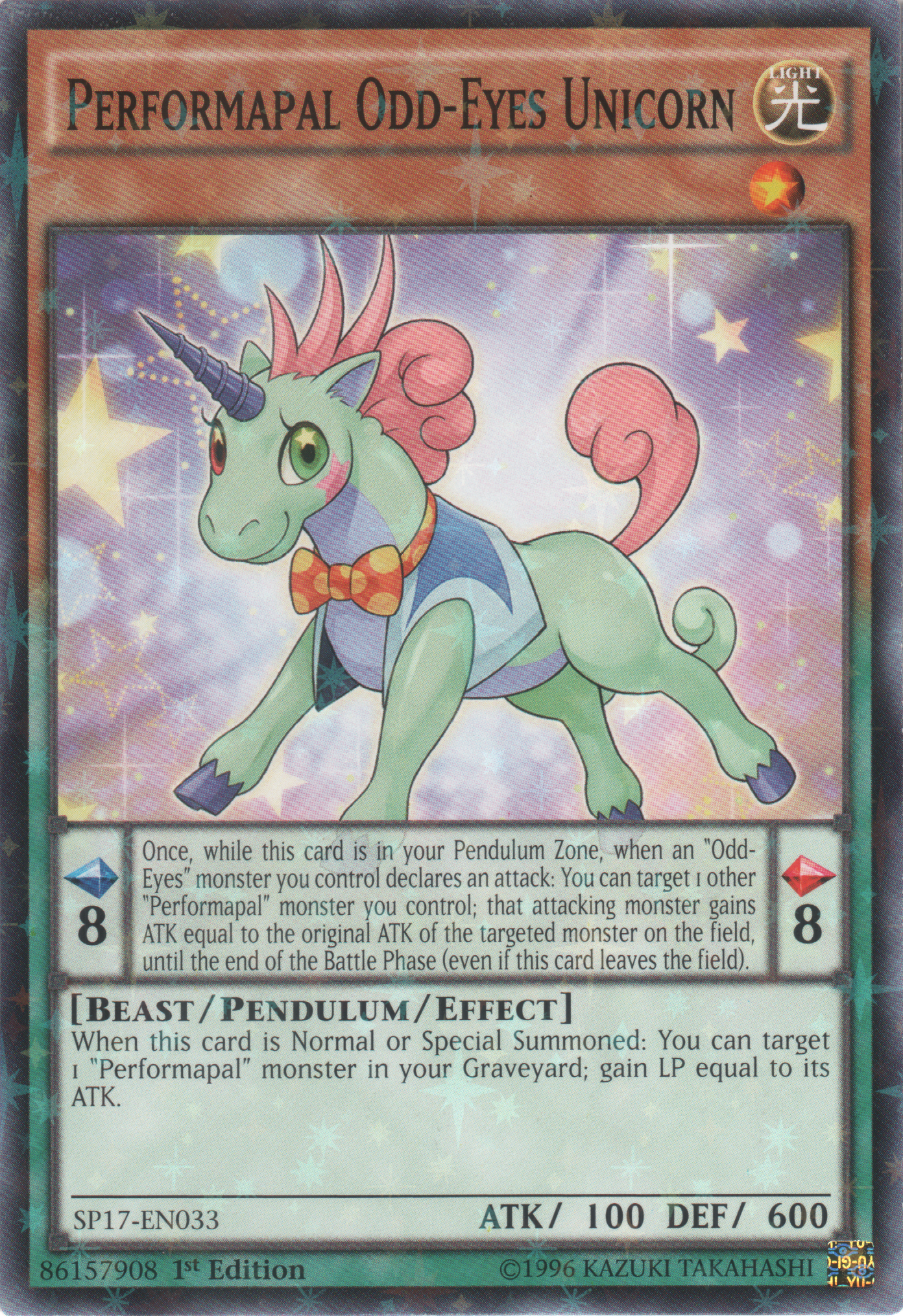 Performapal Odd-Eyes Unicorn [SP17-EN033] Starfoil Rare | Arkham Games and Comics