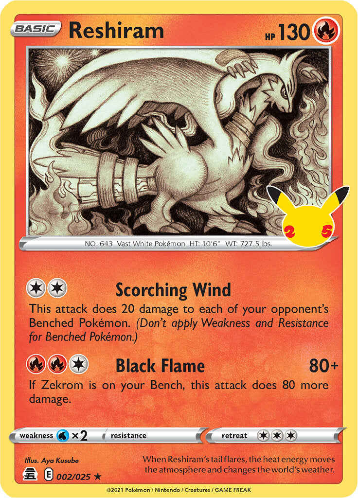 Reshiram (002/025) [Celebrations: 25th Anniversary] | Arkham Games and Comics