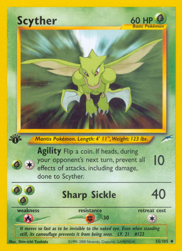 Scyther (55/105) [Neo Destiny 1st Edition] | Arkham Games and Comics