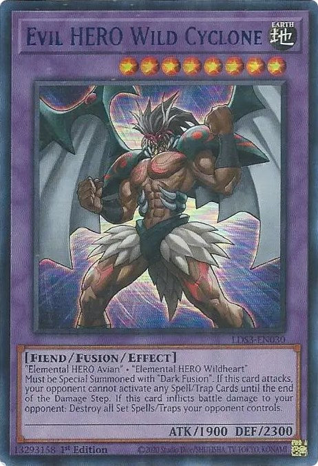 Evil HERO Wild Cyclone (Blue) [LDS3-EN030] Ultra Rare | Arkham Games and Comics