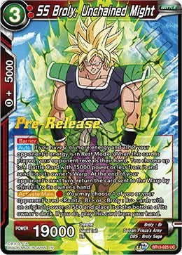 SS Broly, Unchained Might (BT13-025) [Supreme Rivalry Prerelease Promos] | Arkham Games and Comics