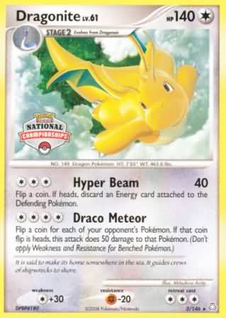 Dragonite (2/146) (National Championship) [Diamond & Pearl: Legends Awakened] | Arkham Games and Comics