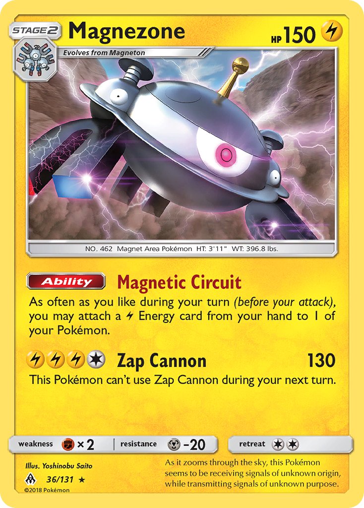 Magnezone (36/131) (Prerelease Kit Exclusive) (Theme Deck Exclusive) [Sun & Moon: Forbidden Light] | Arkham Games and Comics