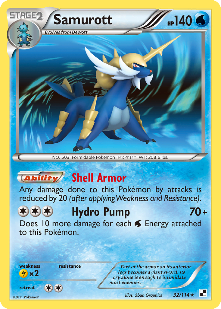 Samurott (32/114) [Black & White: Base Set] | Arkham Games and Comics