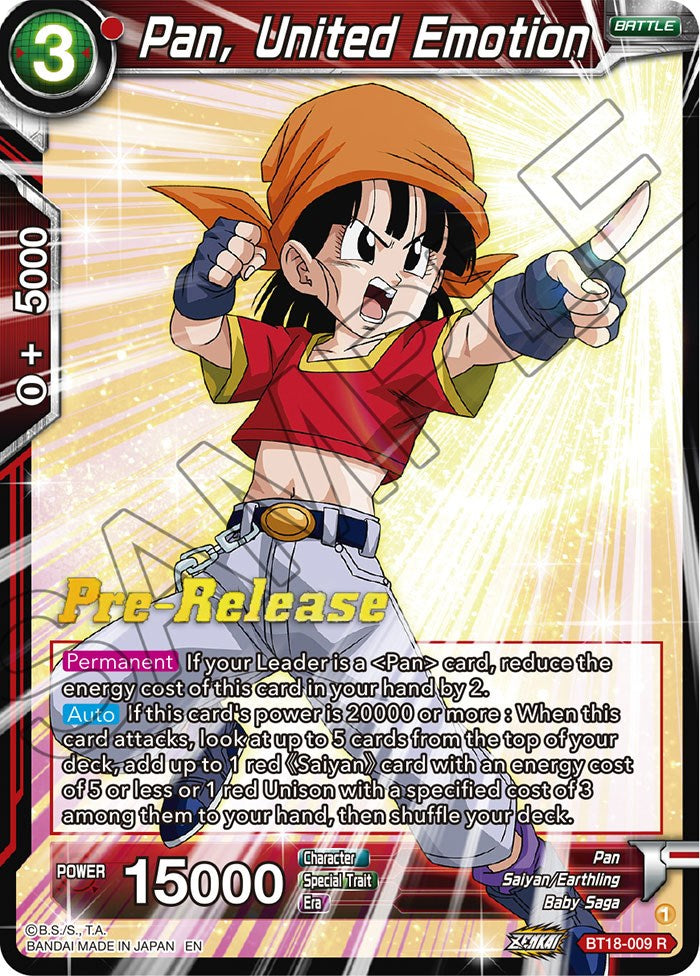 Pan, United Emotion (BT18-009) [Dawn of the Z-Legends Prerelease Promos] | Arkham Games and Comics