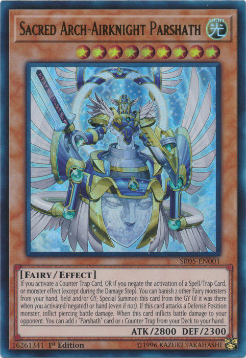 Sacred Arch-Airknight Parshath [SR05-EN001] Ultra Rare | Arkham Games and Comics