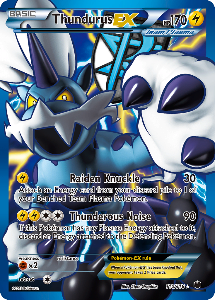 Thundurus EX (110/116) [Black & White: Plasma Freeze] | Arkham Games and Comics