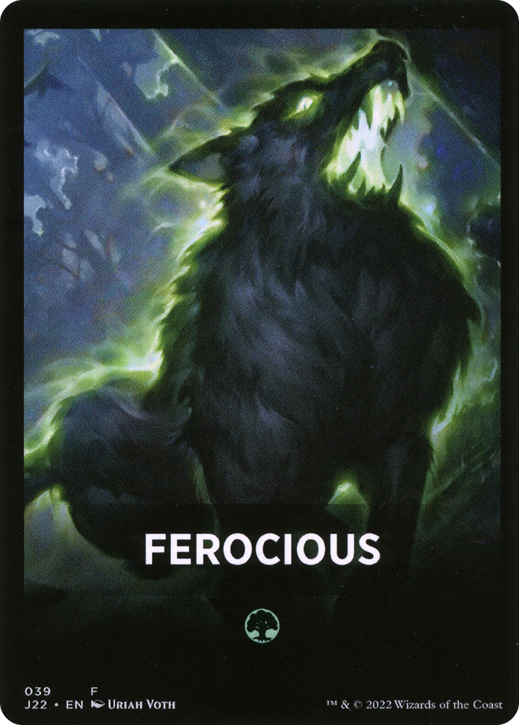 Ferocious Theme Card [Jumpstart 2022 Front Cards] | Arkham Games and Comics