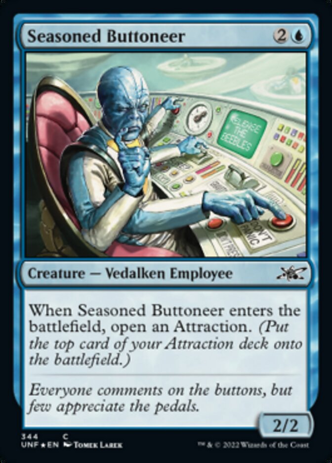 Seasoned Buttoneer (Galaxy Foil) [Unfinity] | Arkham Games and Comics