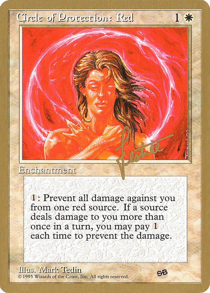 Circle of Protection: Red (Bertrand Lestree) (SB) (4ED) [Pro Tour Collector Set] | Arkham Games and Comics