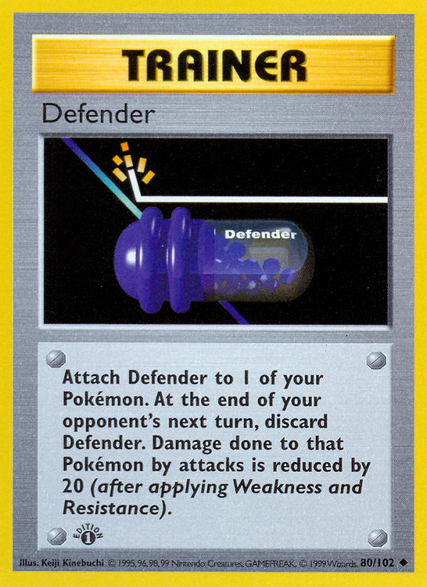 Defender (80/102) (Shadowless) [Base Set 1st Edition] | Arkham Games and Comics