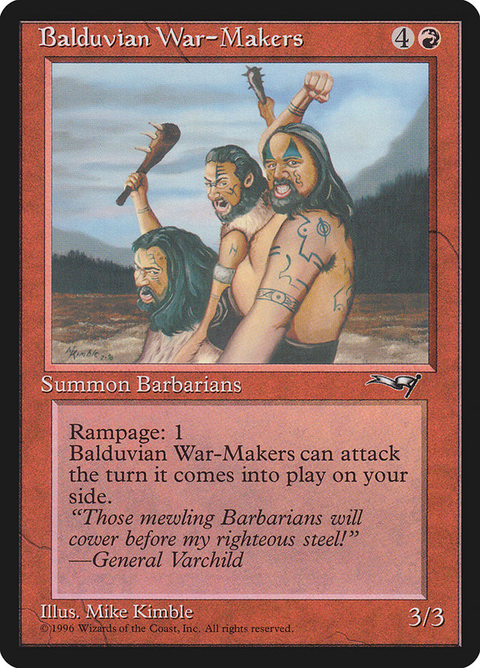Balduvian War-Makers (Treeline Background) [Alliances] | Arkham Games and Comics