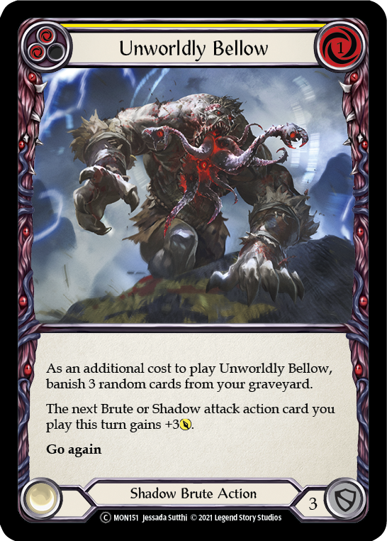 Unworldly Bellow (Yellow) [U-MON151-RF] (Monarch Unlimited)  Unlimited Rainbow Foil | Arkham Games and Comics