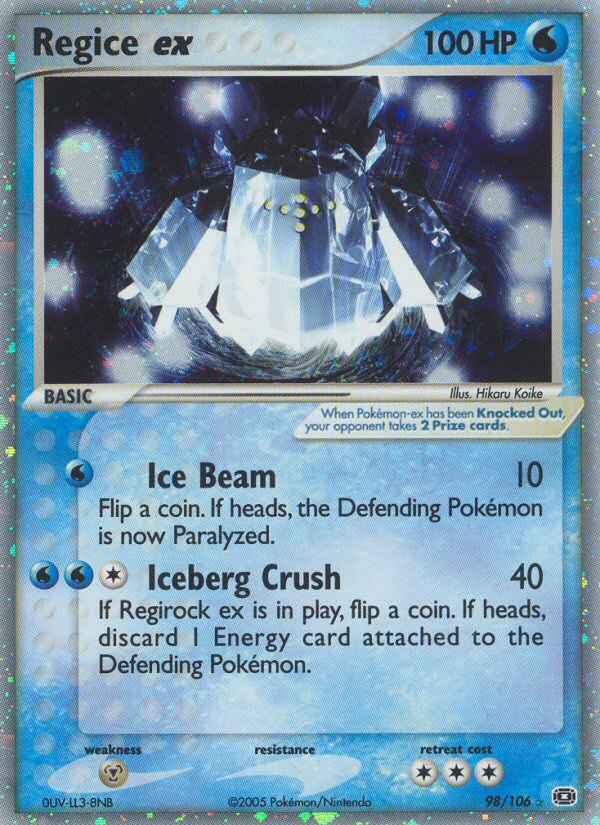 Regice ex (98/106) [EX: Emerald] | Arkham Games and Comics