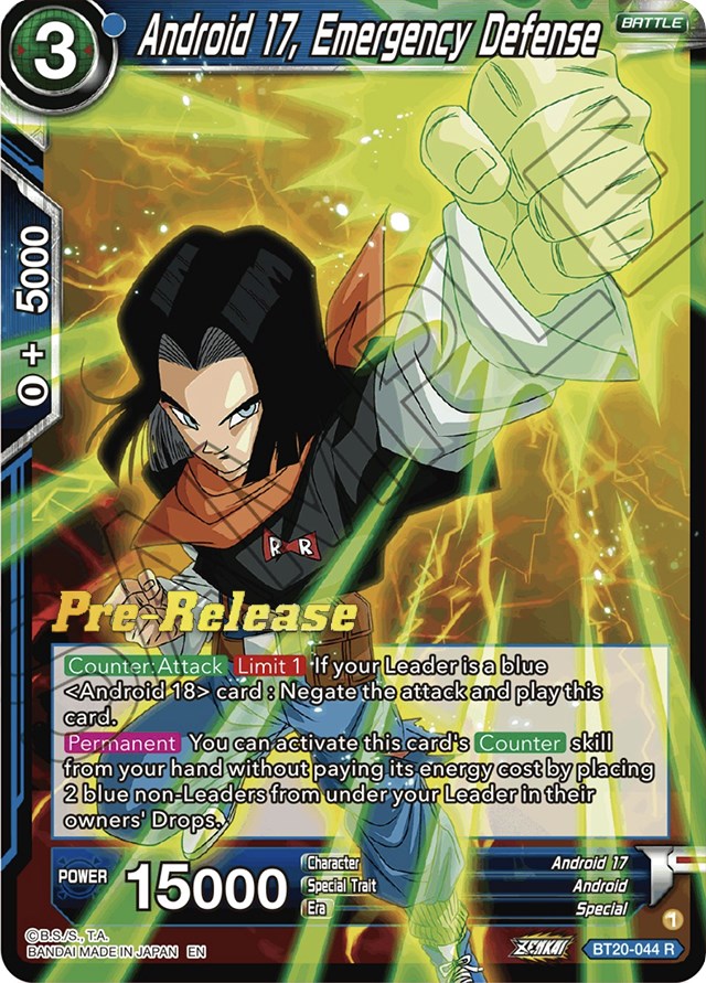 Android 17, Emergency Defense (BT20-044) [Power Absorbed Prerelease Promos] | Arkham Games and Comics