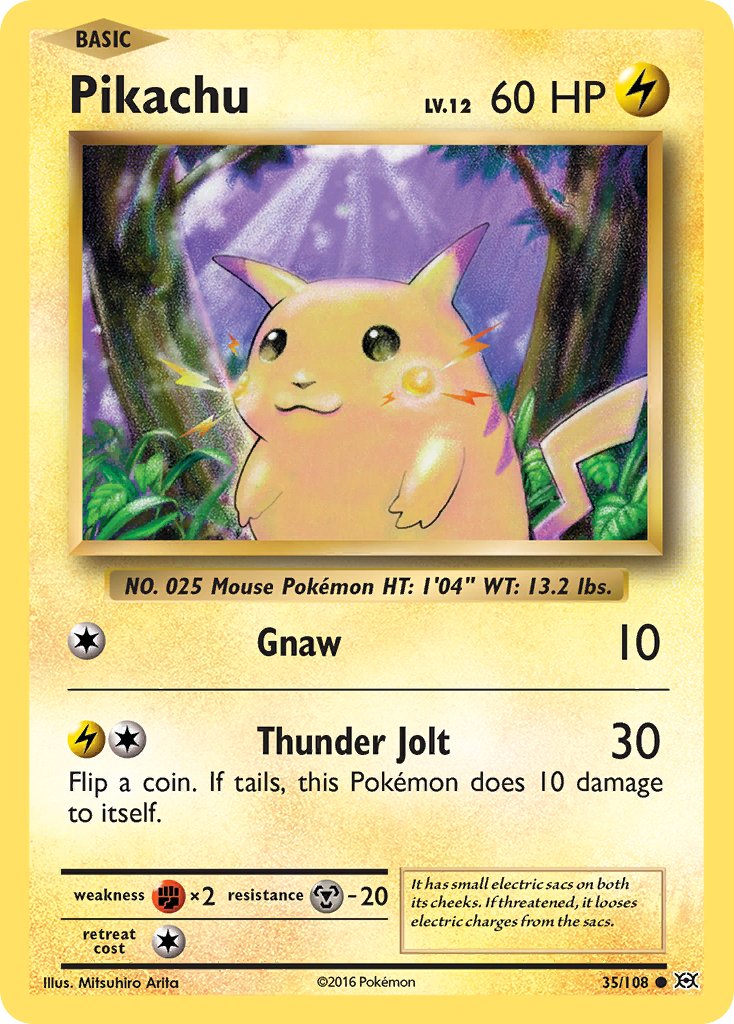 Pikachu (35/108) (Theme Deck Exclusive) (Cracked Ice Holo) [XY: Evolutions] | Arkham Games and Comics