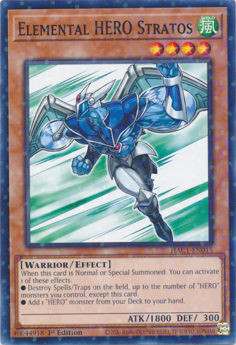 Elemental HERO Stratos (Duel Terminal) [HAC1-EN015] Common | Arkham Games and Comics