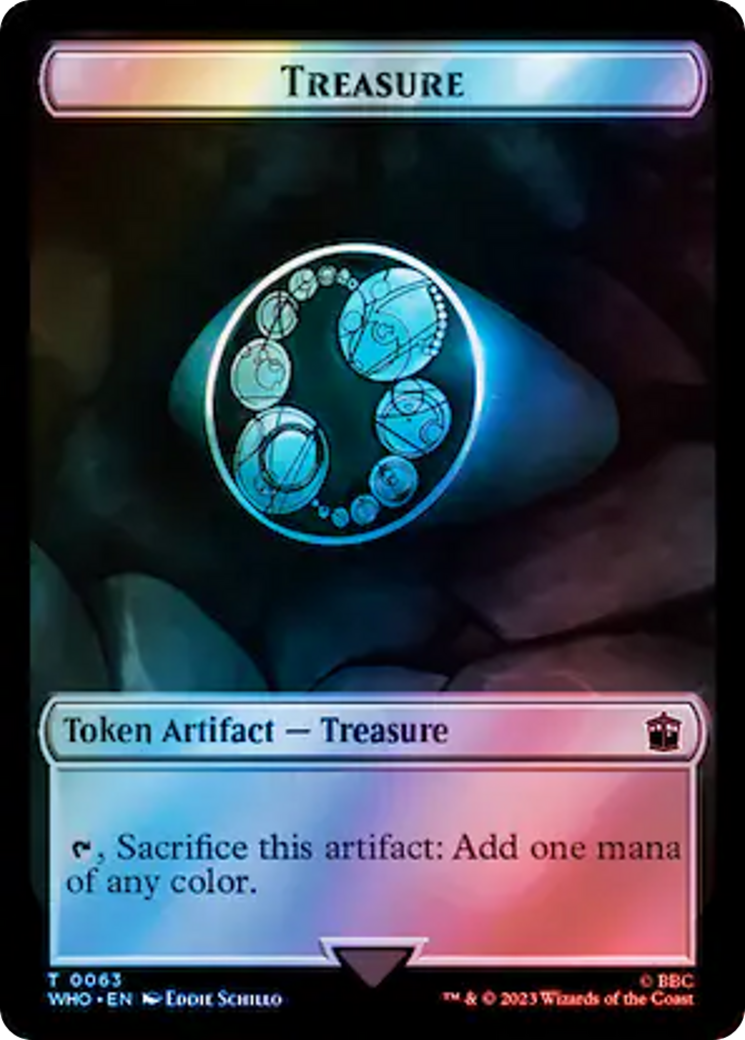 Alien Angel // Treasure (0063) Double-Sided Token (Surge Foil) [Doctor Who Tokens] | Arkham Games and Comics