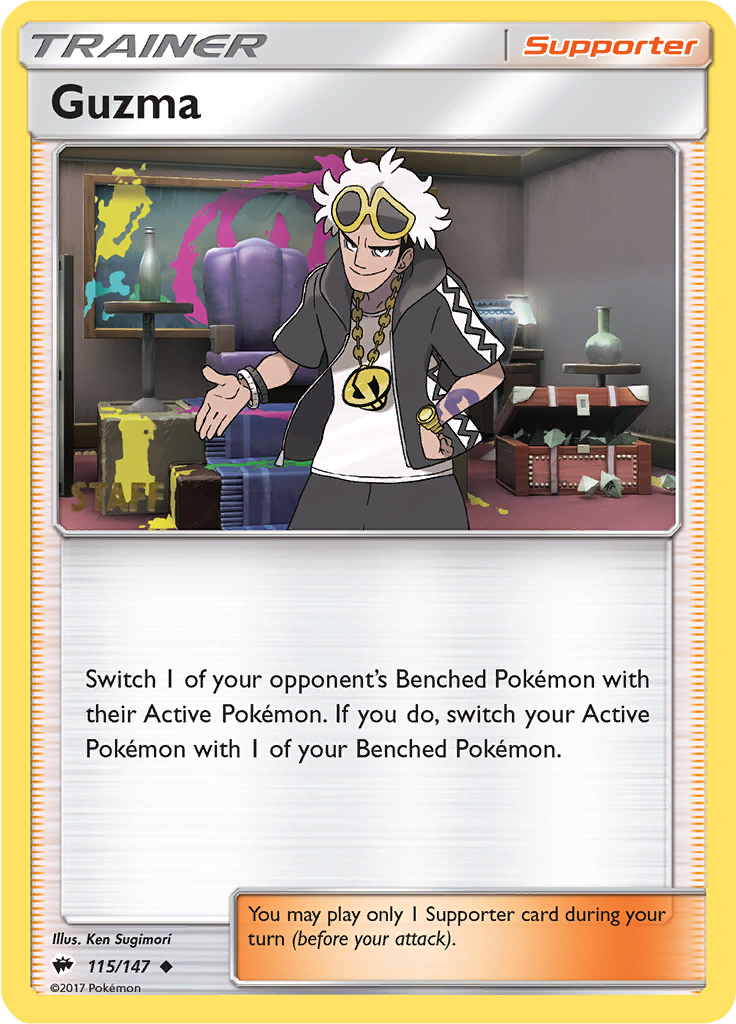 Guzma (115/147) (Regional Championships Staff) [Sun & Moon: Burning Shadows] | Arkham Games and Comics