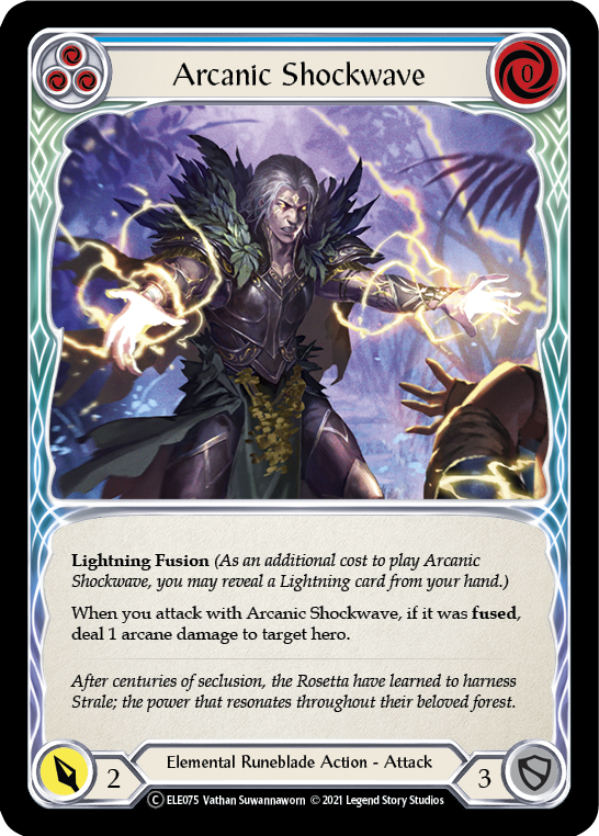 Arcanic Shockwave (Blue) [U-ELE075] (Tales of Aria Unlimited)  Unlimited Rainbow Foil | Arkham Games and Comics