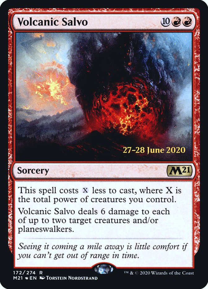 Volcanic Salvo  [Core Set 2021 Prerelease Promos] | Arkham Games and Comics