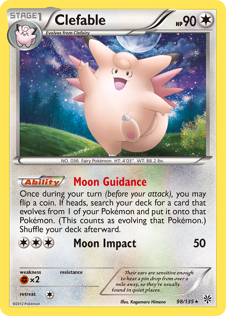 Clefable (98/135) [Black & White: Plasma Storm] | Arkham Games and Comics