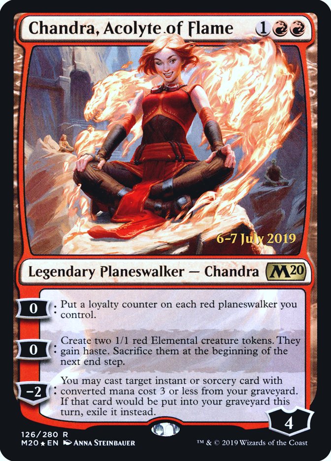 Chandra, Acolyte of Flame  [Core Set 2020 Prerelease Promos] | Arkham Games and Comics