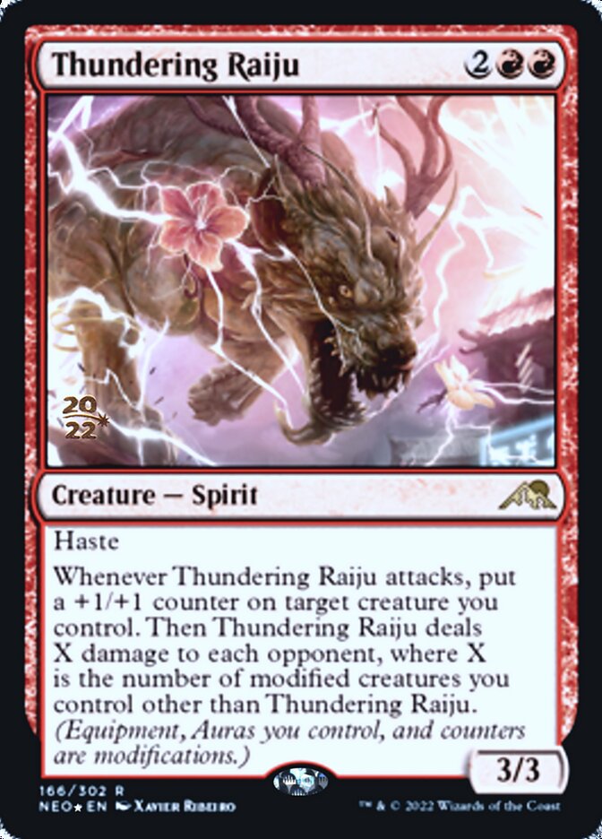 Thundering Raiju [Kamigawa: Neon Dynasty Prerelease Promos] | Arkham Games and Comics