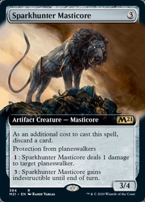 Sparkhunter Masticore (Extended Art) [Core Set 2021] | Arkham Games and Comics