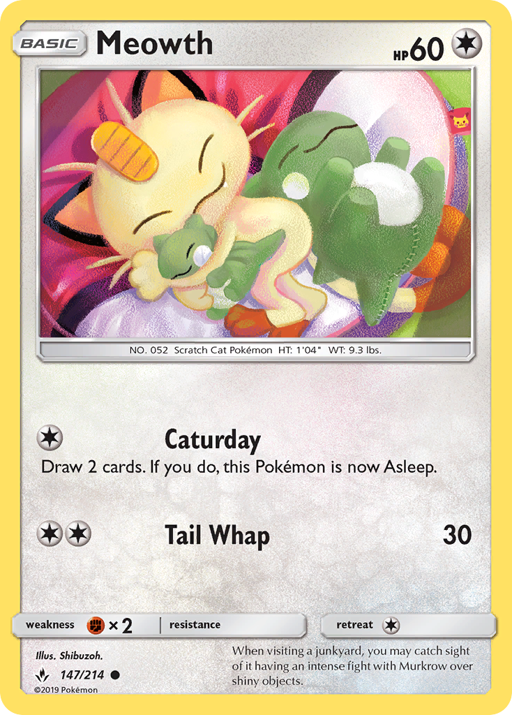 Meowth (147/214) [Sun & Moon: Unbroken Bonds] | Arkham Games and Comics