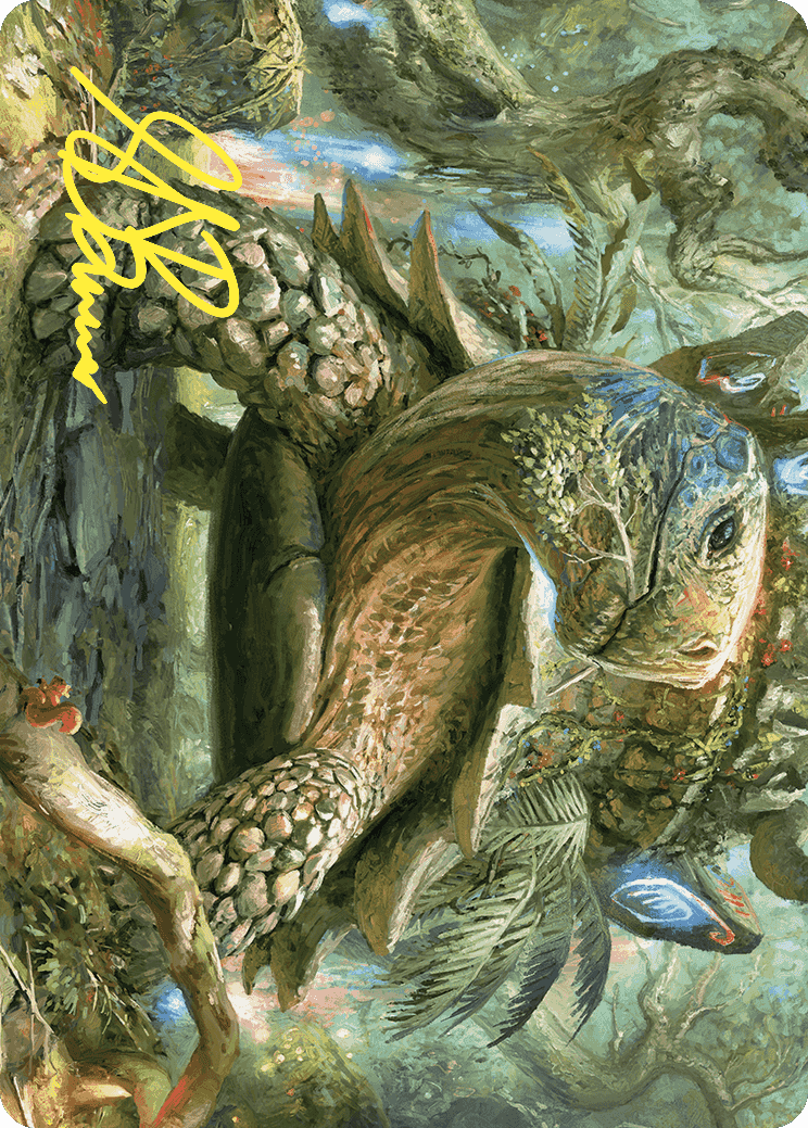 Blossoming Tortoise Art Card (Gold-Stamped Signature) [Wilds of Eldraine Art Series] | Arkham Games and Comics