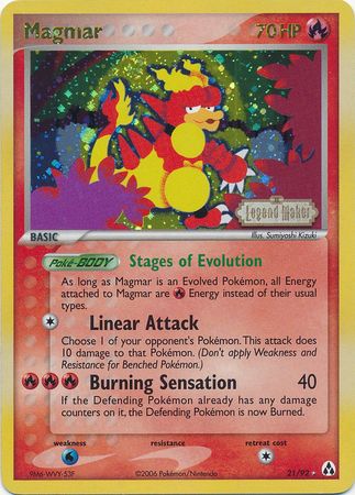 Magmar (21/92) (Stamped) [EX: Legend Maker] | Arkham Games and Comics