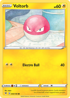 Voltorb (045/185) [Sword & Shield: Vivid Voltage] | Arkham Games and Comics