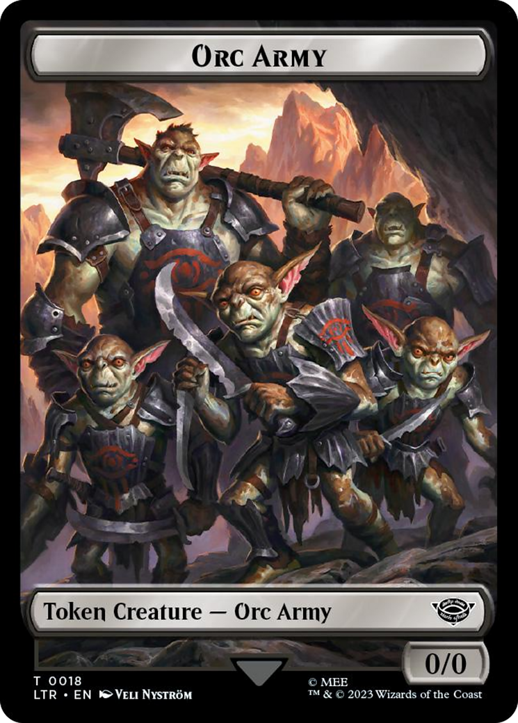 Orc Army (0018) // Food (0022) Double-Sided Token (Surge Foil) [The Lord of the Rings: Tales of Middle-Earth Tokens] | Arkham Games and Comics