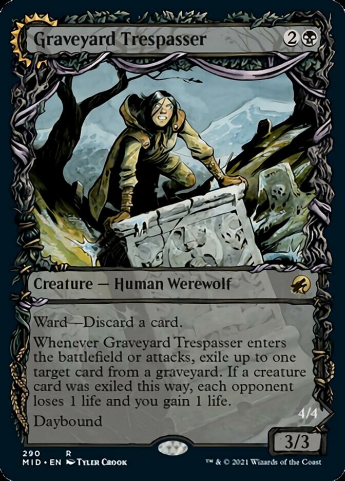 Graveyard Trespasser // Graveyard Glutton (Showcase Equinox) [Innistrad: Midnight Hunt] | Arkham Games and Comics