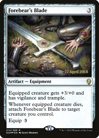 Forebear's Blade [Dominaria Promos] | Arkham Games and Comics