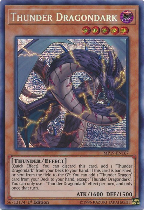 Thunder Dragondark [MP19-EN167] Prismatic Secret Rare | Arkham Games and Comics