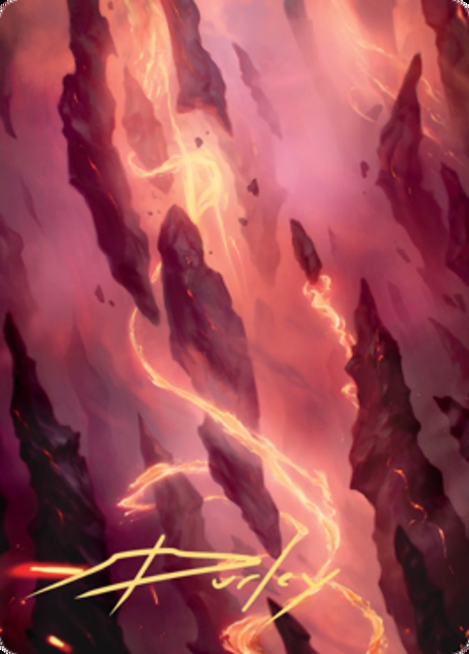 Mountain 1 Art Card (Gold-Stamped Signature) [Zendikar Rising Art Series] | Arkham Games and Comics